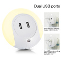 Светодиодный ночник с датчиком света Dual USB Wall Plate Charger для спальни EU / Us Plug